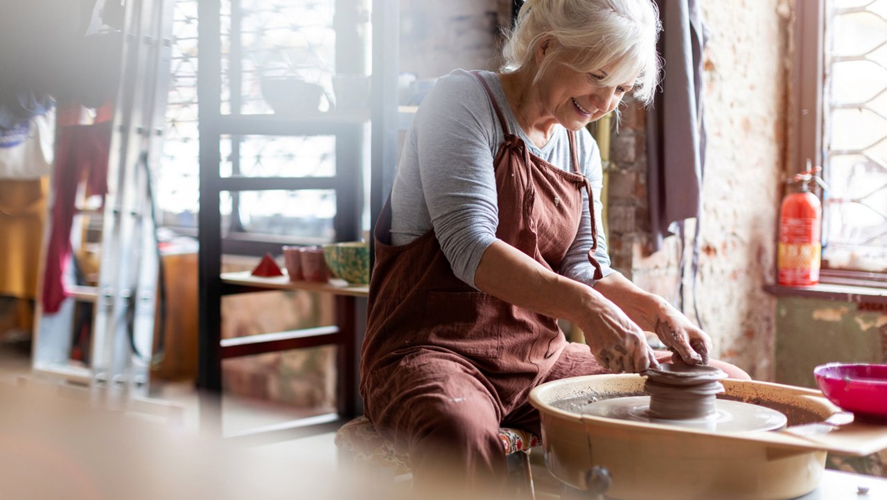 Woman at pottery wheel